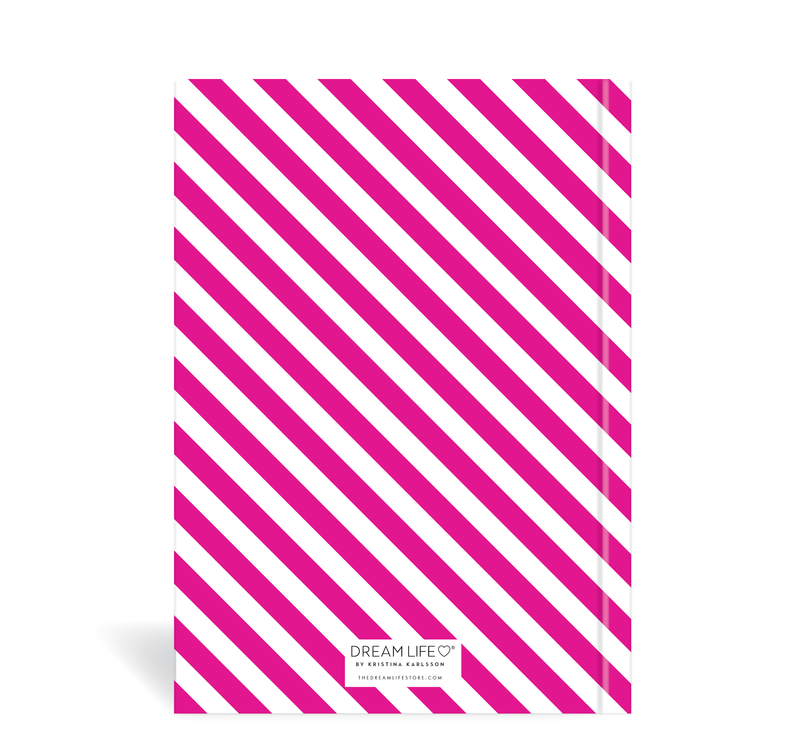 A5 24/25 Mid-Year Diary - Stripe - Hot Pink
