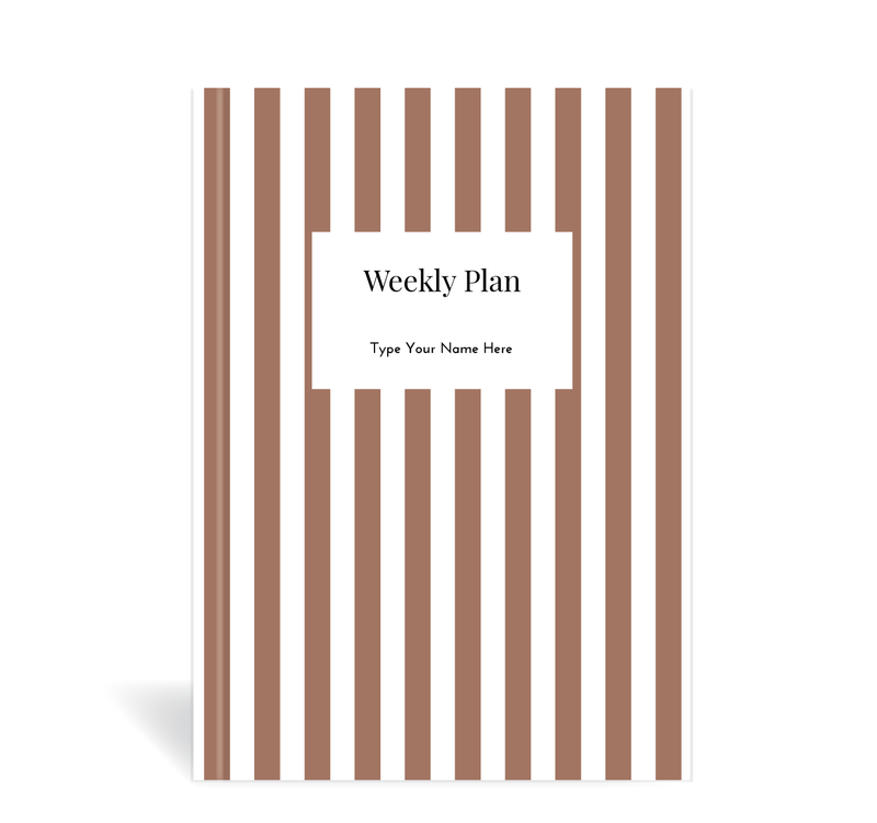 A5 25/26 Mid-Year Diary - Stripe - Mocha