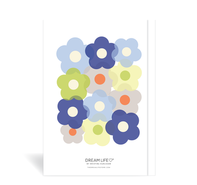 A5 Journal - Flower power - Blue