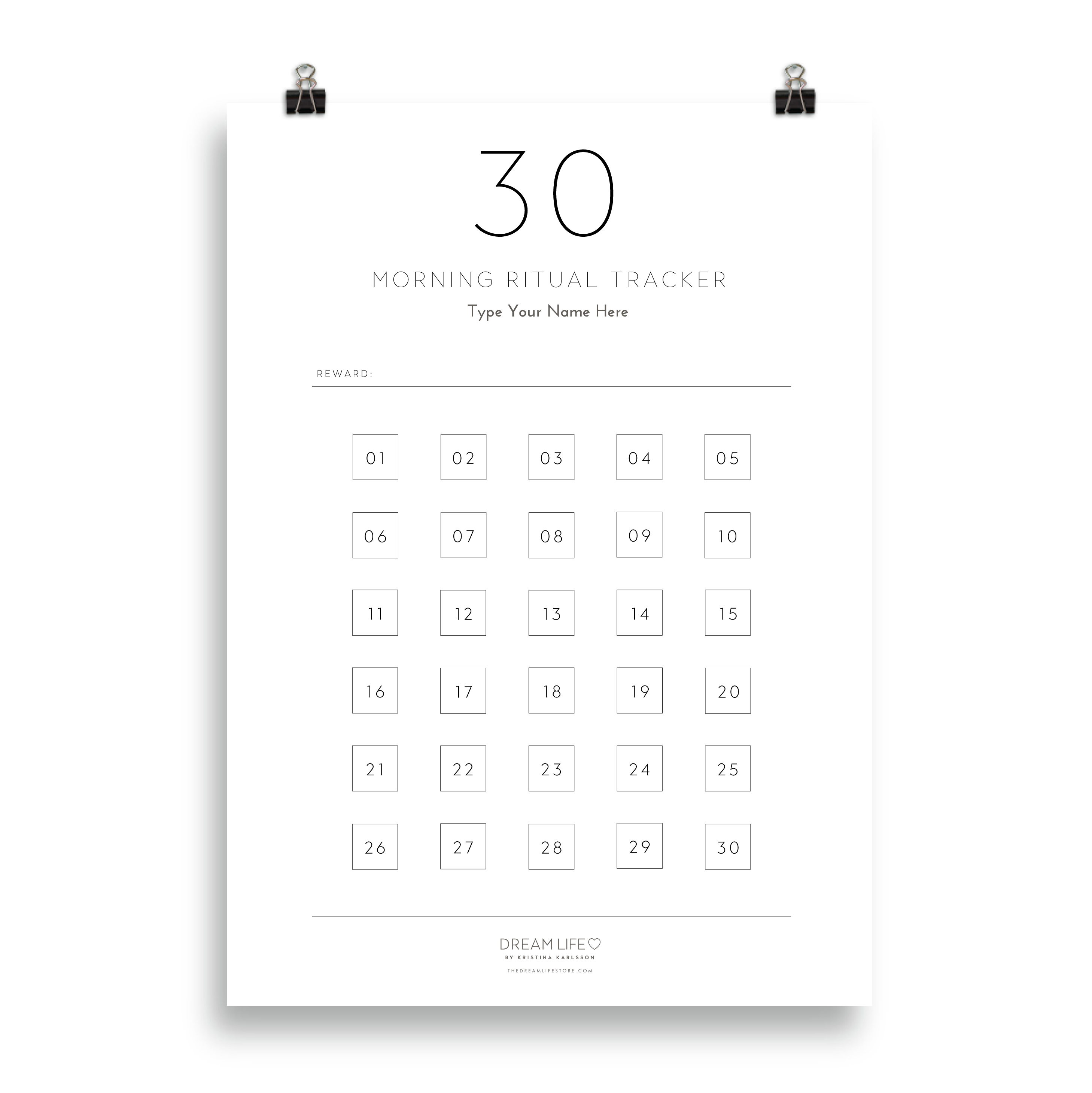 Morning Ritual Tracker 20X30 Cm Dream Life