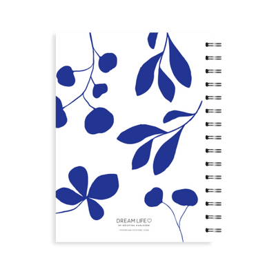 A5 Spiral Journal - Leaves - Blue