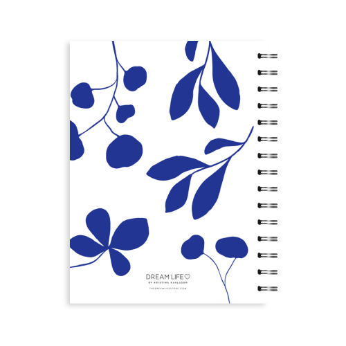 A5 Spiral Journal - Leaves - Blue