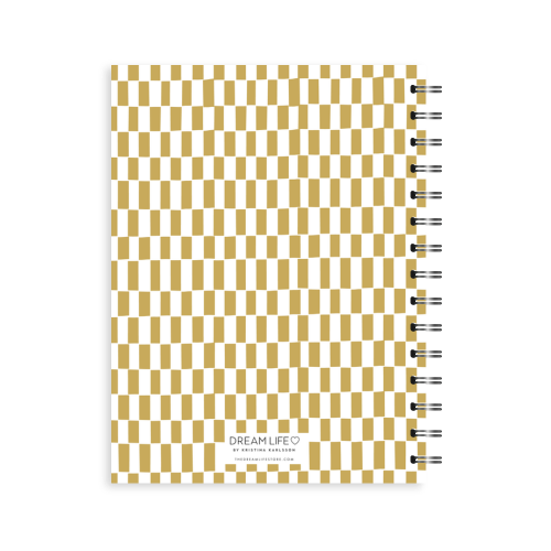 A5 Spiral Journal - Pattern - Mustard