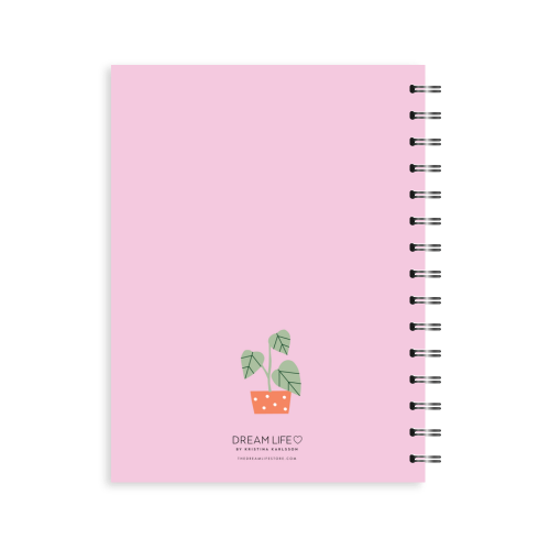 A5 Spiral Journal - Plants - Pink