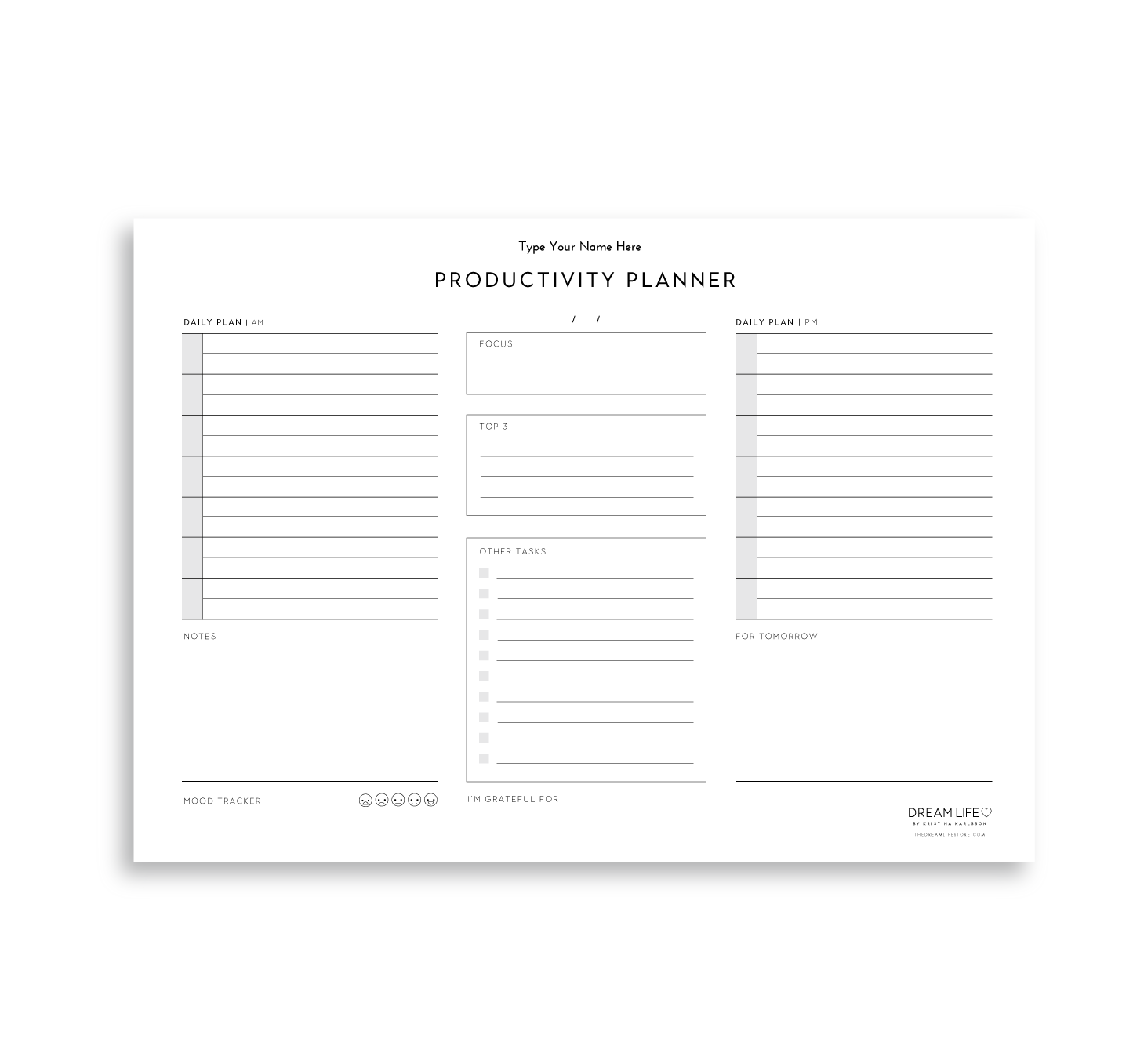 A4 Daily Productivity Planner Notepad – Dream Life