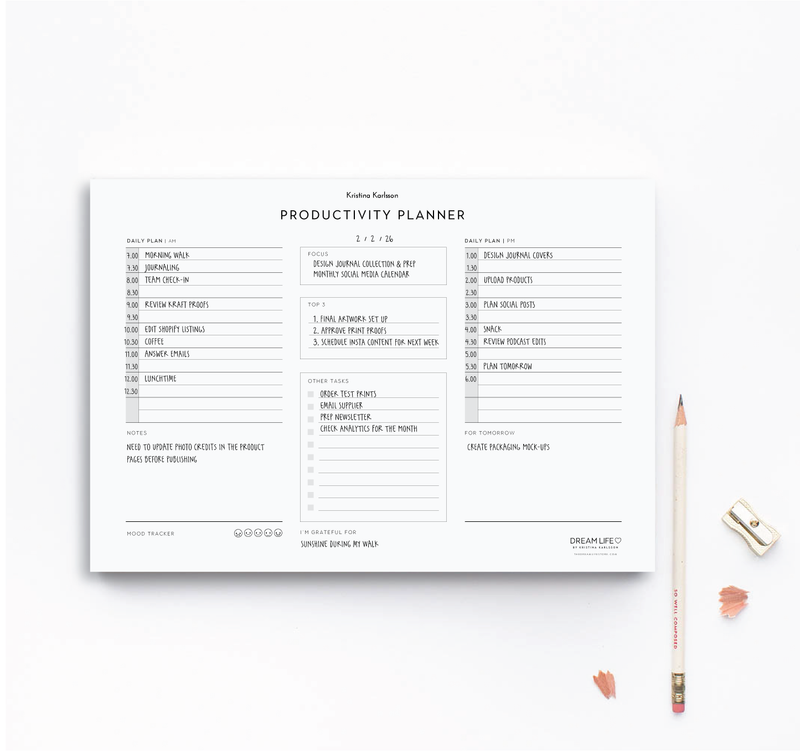 A4 Daily Productivity Planner Notepad – Dream Life