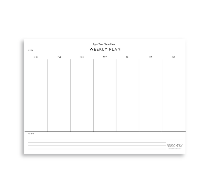 A4 Weekly Vertical Planner Notepad – Dream Life