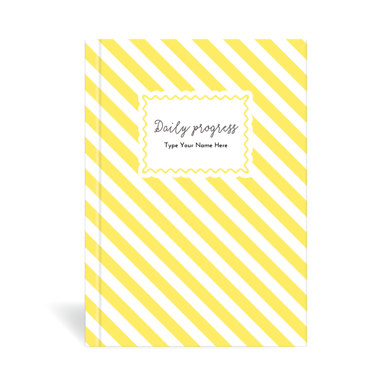 A5 Journal  - Daily Progress - Stripe - Yellow