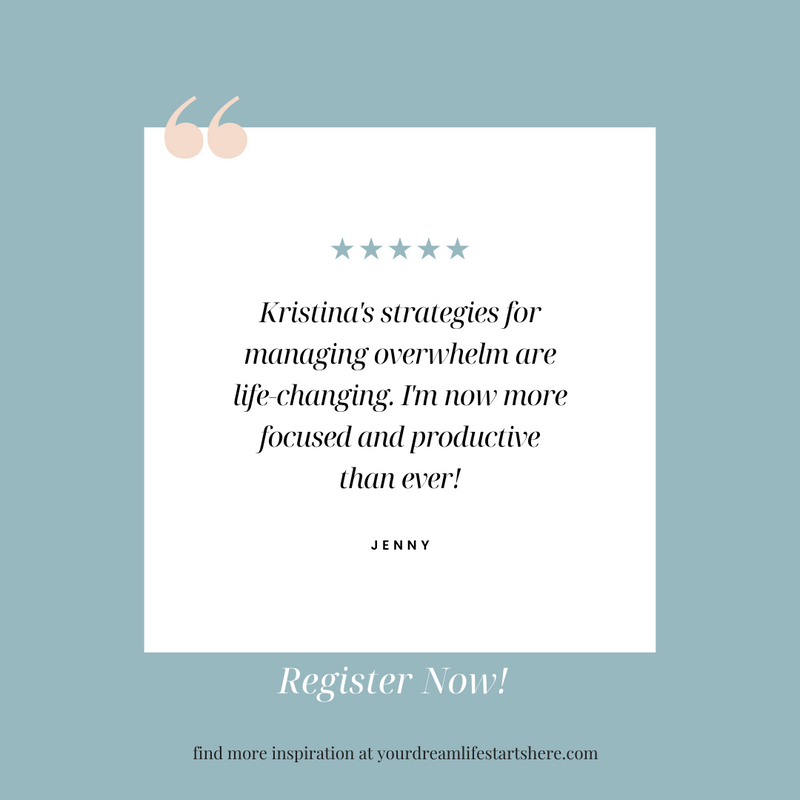 FROM OVERWHELM TO CLARITY IN 60 MINUTES: Online Pre-Recorded Video Workshop, hosted by Kristina Karlsson
