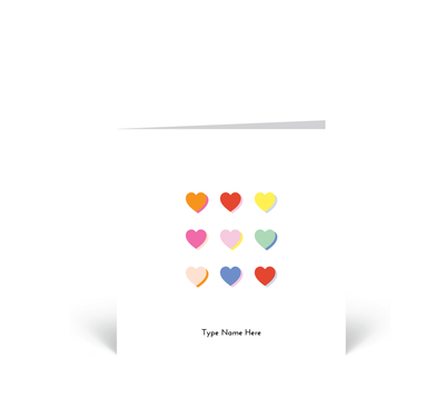 Personalised Card - Rainbow Hearts