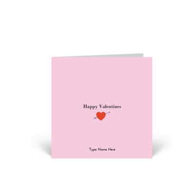 Personalised Card - Happy Valentines - Pink