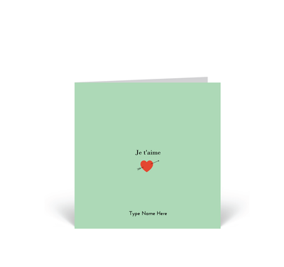 Personalised Card - Je t'aime