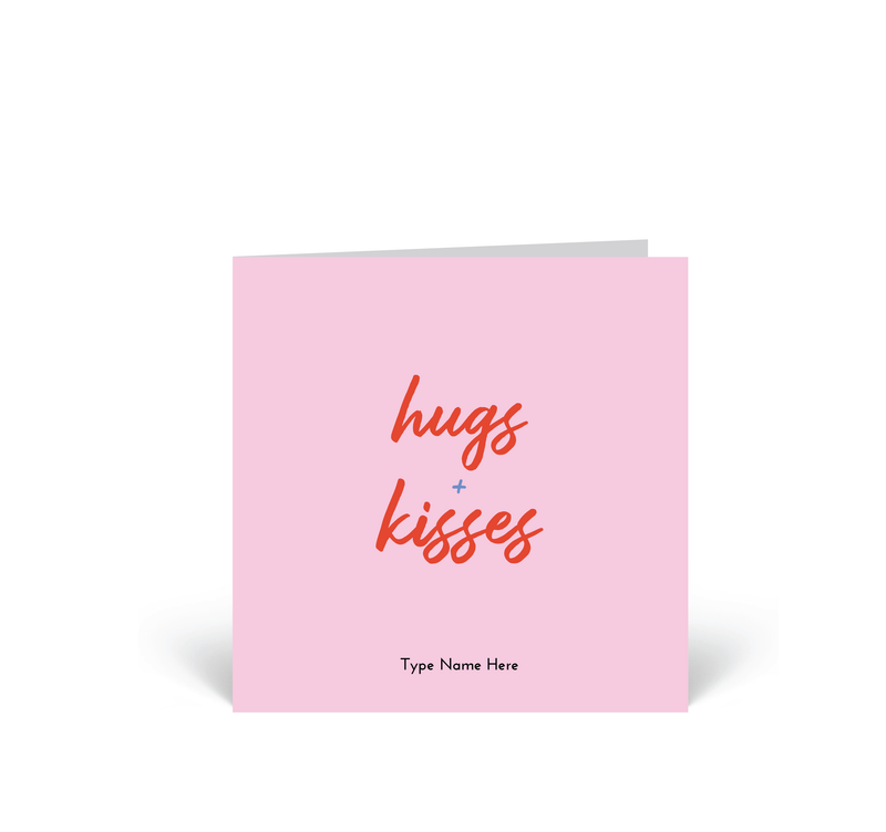 Personalised Card - Hugs + Kisses