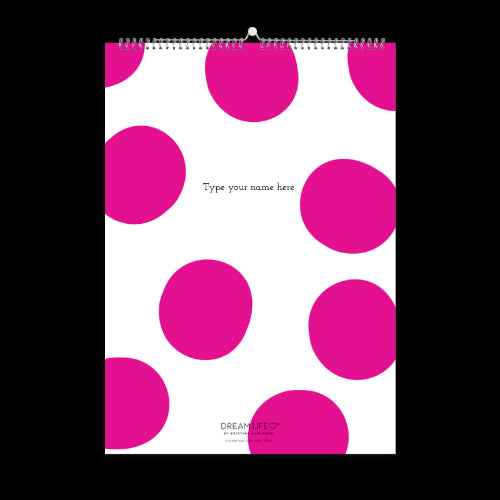 A3 Family Calendar - Dot - Hot Pink