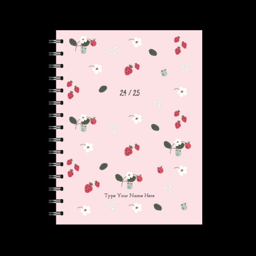 A5 Spiral Mid-Year Diary - Berries - Pink