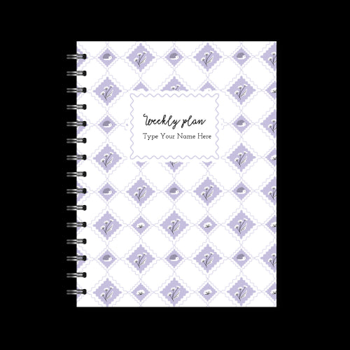 A5 Spiral Mid-Year Diary - Harlekin - Purple