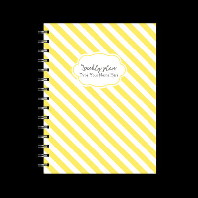 A5 Spiral Mid-Year Diary - Stripe - Yellow