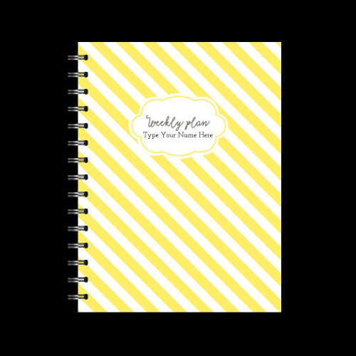 A5 Spiral 24/25 Mid-Year Diary - Stripe - Yellow
