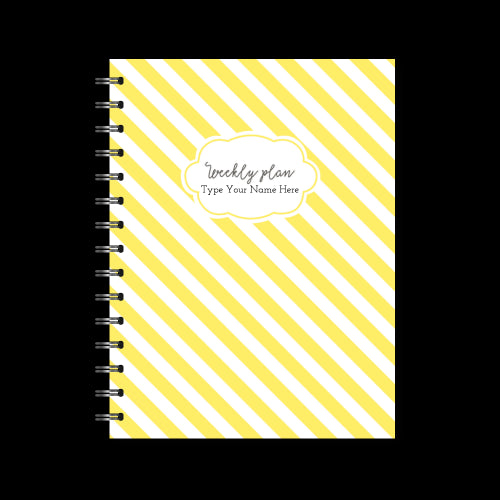 A5 Spiral Mid-Year Diary - Stripe - Yellow