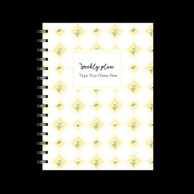 A5 Spiral Mid-Year Diary - Harlekin - Yellow