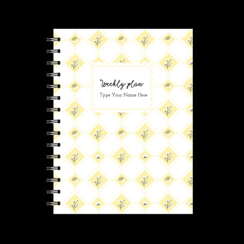 A5 Spiral Mid-Year Diary - Harlekin - Yellow