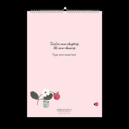 A3 Family Calendar - Smultron - Pink