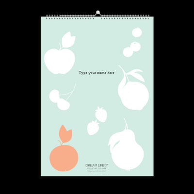 A3 Family Calendar - Fruits - Mint