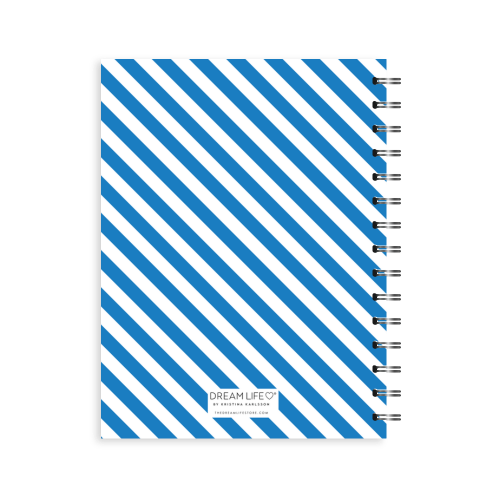 A5 Spiral 24/25 Mid-Year Diary - Stripe - Blue