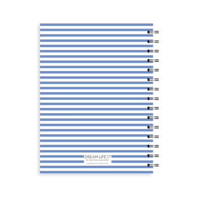 A5 Spiral Journal - Stripe Heart - Blue