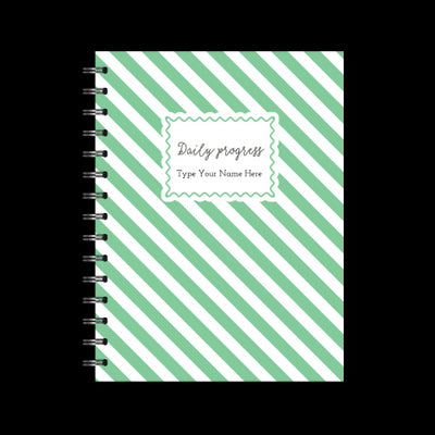 A5 Spiral Journal - Daily Progress - Stripe - Green