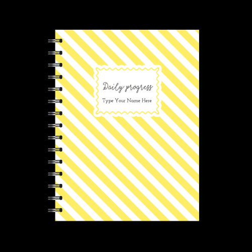 A5 Spiral Journal - Daily Progress - Stripe - Yellow