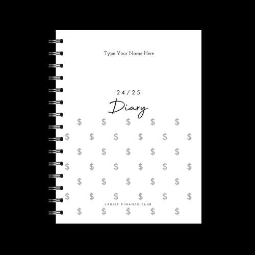 A5 24/25 Spiral Financial Diary - Ladies Finance Club - Grey
