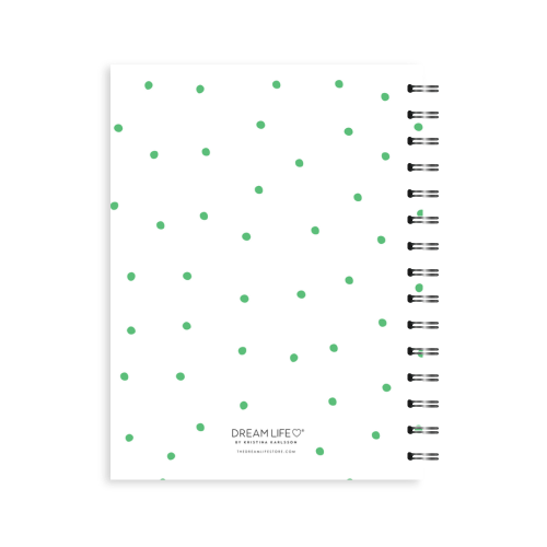 A5 Spiral - Plan Your Year Journal - Dots - Green