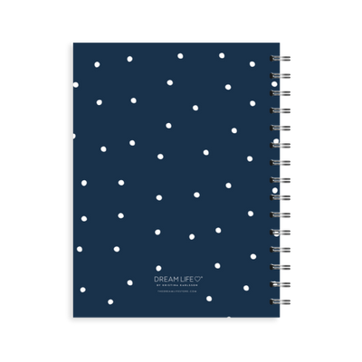 A5 Spiral Journal - Daily Progress - Q1- Navy Dots