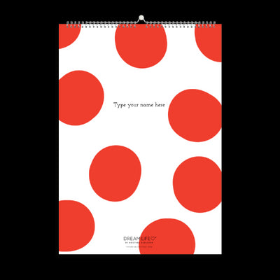 A3 Family Calendar - Dot - Red