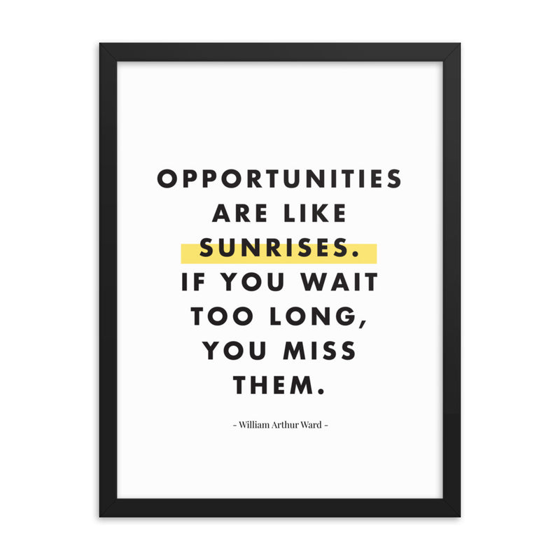 OPPORTUNITIES ARE LIKE Framed