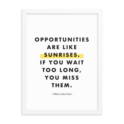 OPPORTUNITIES ARE LIKE Framed