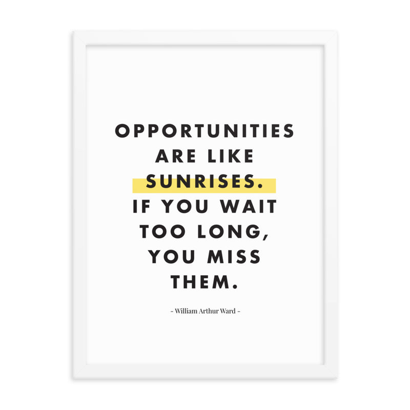 OPPORTUNITIES ARE LIKE Framed