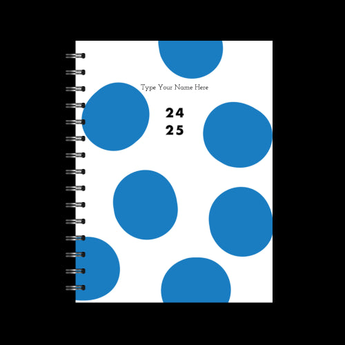 A5 Spiral Mid-Year Diary - Dot - Blue