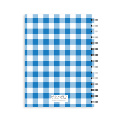 A5 Spiral Mid-Year Diary - Gingham - Blue