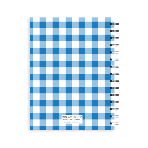 A5 Spiral Mid-Year Diary - Gingham - Blue