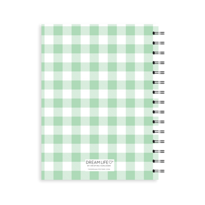 A5 Spiral 24/25 Mid-Year Diary - Gingham - Apple Green