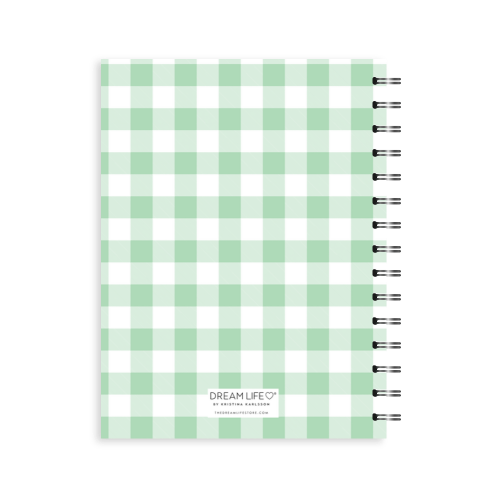 A5 Spiral Mid-Year Diary - Gingham - Apple Green