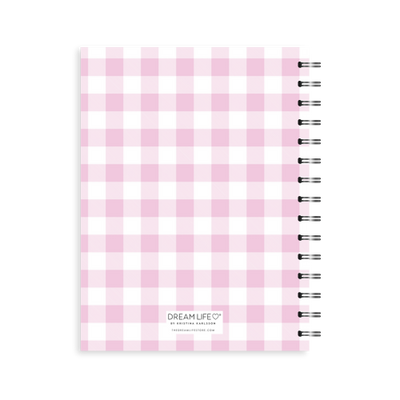 A5 Spiral 24/25 Mid-Year Diary - Gingham - Pink