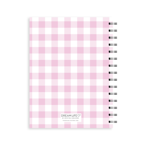A5 Spiral 24/25 Mid-Year Diary - Gingham - Pink