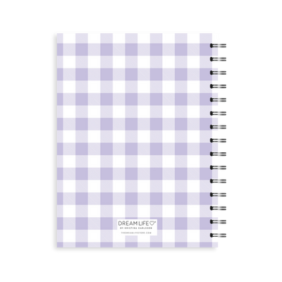 A5 Spiral 24/25 Mid-Year Diary - Gingham - Purple