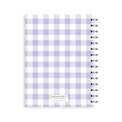 A5 Spiral Mid-Year Diary - Gingham - Purple