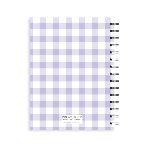 A5 Spiral Mid-Year Diary - Gingham - Purple