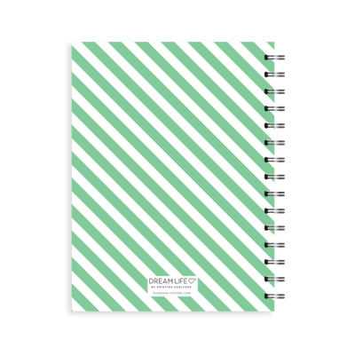 A5 Spiral 24/25 Mid-Year Diary - Stripe - Apple Green