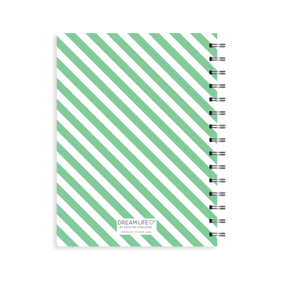 A5 Spiral Mid-Year Diary - Stripe - Apple Green